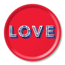 Plateau Love - O 39 Cm - Rouge