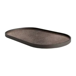 Plateau Ovale En Miroir - Bronze