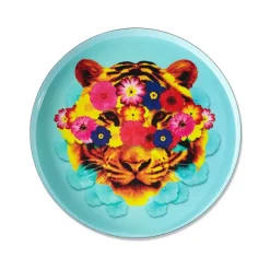Plateau Rond Mask Tiger En Fer - O 33 Cm
