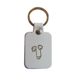 Porte-clés Zizi En Cuir - Creme