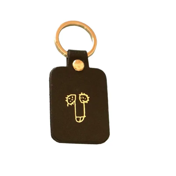 Porte-clés Zizi En Cuir - Noir