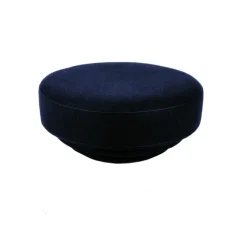 Pouf Cornice Velours - Bleu Nuit