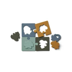 Puzzle Bodil En Silicone - Dino Bleu