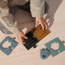 Puzzle Bodil En Silicone - Dino Bleu