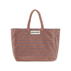 Sac Weekend A Rayures - Camel & Ultramarine Blue