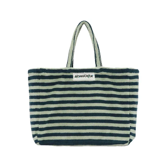 Sac Weekend A Rayures - Sea Foam & Deep Teal