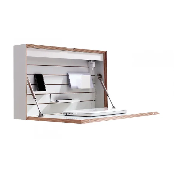 Secretaire Flatbox Avec Lampe Led - Blanc