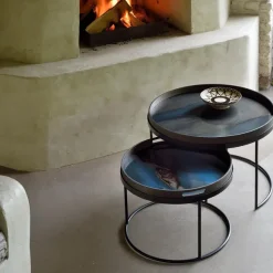 Set De 2 Tables Basses Pour Plateaux Ronds - O 62 Cm & O 49 Cm