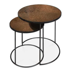 Set De 2 Tables D'Appoint Heavy Aged Bronze
