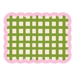Set De Table Biscotti A Carreaux - 38 Cm X 48 Cm -Kaki & Rose