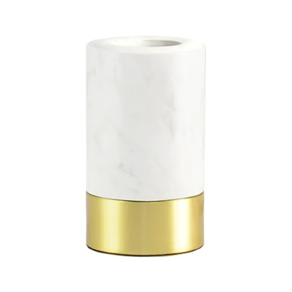 Socle Lampe De Table Romance - Marbre Blanc