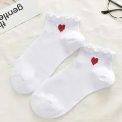 Socquettes Coeur Dentelle Blanc