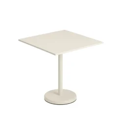 Table A Cafe Linear Steel Off-White - 70 X 70 X H 73 Cm