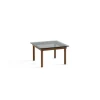 Table Basse Kofi Noyer Massif & Verre Teinte Gris - L 60 X L 60 X H 36 Cm