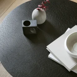 Table Basse Luna En Mineaux - Noir - O 80 X H 35 Cm