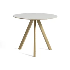 Table Cph20 Ronde Chene Clair Huile & Linoleum - Creme