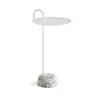 Table D'Appoint Bowler En Acier Et Granit - Blanc Creme
