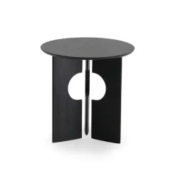 Table D'Appoint Cove En Teck Noir Verni - O 50 Cm