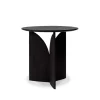 Table D'Appoint Fin En Teck Noir Verni - O 50 Cm