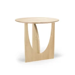 Table D'Appoint Geometric Chene Verni - O 51 X H 50 Cm