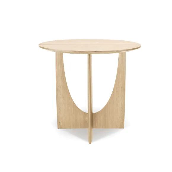 Table D'Appoint Geometric Chene Verni - O 51 X H 50 Cm