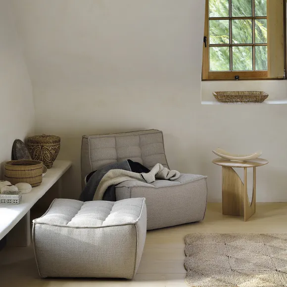 Table D'Appoint Geometric Chene Verni - O 51 X H 50 Cm