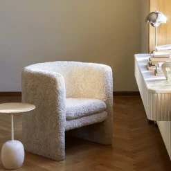 Table D'Appoint Lato Ln8 Chene / Marbre Crema Diva - O 40 Cm