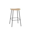 Tabouret De Bar Fiber Tabouret Tube Noir + Assise Ocre