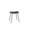 Tabouret Fiber Tube Noir + Assise Noir