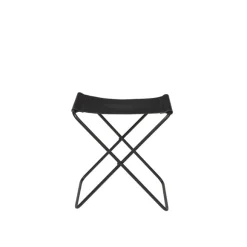 Tabouret Pliant Nola Cuir Et Fer - 39 X 31 X 45 Cm - Noir
