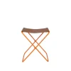 Tabouret Pliant Nola Cuir Et Fer - 39 X 31 X 45 Cm - Pumpkin Orange