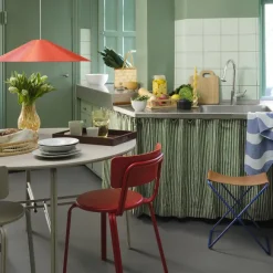 Tabouret Pliant Nola Cuir Et Fer - 39 X 31 X 45 Cm - Intense Bleu