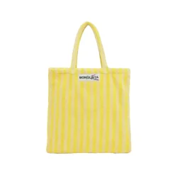 Totebag A Rayures - Pristine & Neon Yellow