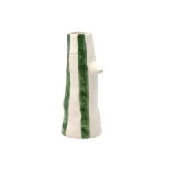 Vase A Bec Et Cils En Gres - Vert