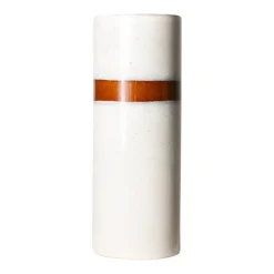 Vase Neige L 70'S En Ceramique - 9.5 X 9.5 X 25 Cm