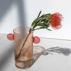 Vase Object Avec Oreilles En Verre Recycle