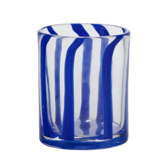 Verre A Rayures - Bleu Fonce